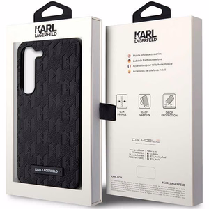 Karl Lagerfeld KLHCS23MSAKLHPK S23+ S916 cietais apvalks melns/melns Saffiano Mono Metāla Logotips