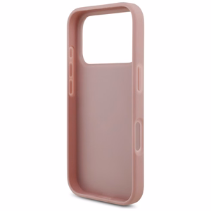 Guess PU Fixed Glitter 4G Metal Logo vāciņš Apple iPhone 18 Pro, rozā