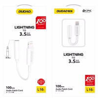 Dudao audio adapteris austiņu adapteris no Lightning uz 3.5 mm mini ligzdu balts (L16i white)
