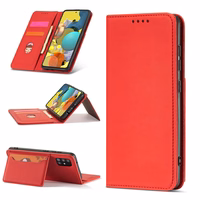 Magnētiskais karšu apvalks Samsung Galaxy A13 5G maciņš karšu turētājs sarkans