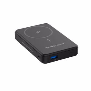 Внешний аккумулятор Wozinsky WLWP-10KA0Y3S 22.5W PD Qi2 10000 mAh, с подставкой, 1x USB-A, 1x USB-C - чёрный