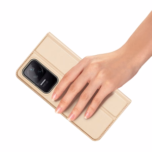 Dux Ducis Skin Pro atverams viedtālruņa apvalks Xiaomi Poco F4 5G zelta