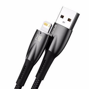 USB kabelis Lightning ierīcēm Baseus Glimmer Series, 2.4A, 2m (melns)
