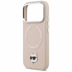 Karl Lagerfeld Choupette Pin MagSafe Case for iPhone 17 Pro Max - Pink