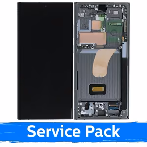 LCD displejs saderīgs ar Samsung S918 S23 Ultra ar rāmi / zaļš / (Service Pack)