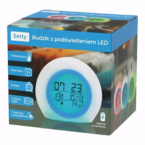 Setty modinātājs ar LED apgaismojumu zils JZ-212