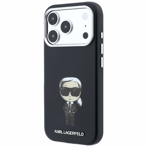 KARL LAGERFELD maciņš IPHONE 18 Pro/ 17 Pro saderīgs ar MagSafe (Smooth Ikonik Sketch) (krāsa: melna)