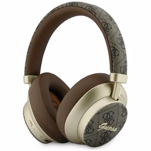 Bezvadu austiņas Guess ENC 4G Gold Script Metal, brūnas