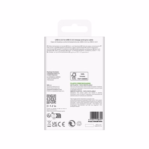Puro TPE 10W USB-A - USB-C 3m kabelis - balts