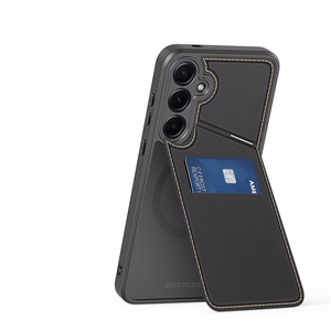 Viedtālruņa apvalks Dux Ducis Rafi II Samsung Galaxy S25 ar statīvu un maku - melns