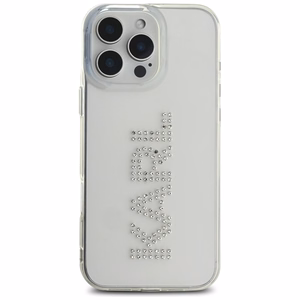 Karl Lagerfeld IML logotipa ar rhinestones viedtālruņa apvalks iPhone 16 Pro - caurspīdīgs