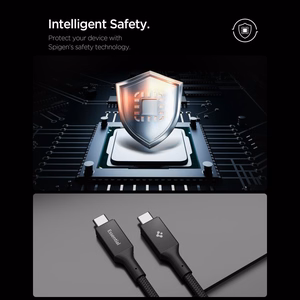 Spigen EB10010CC 100W 100 cm kabelis - Melns