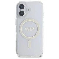 Guess GUHMP16MHFGERET iPhone 16 Plus 6.7" caurspīdīgs cietais apvalks IML Glitter Circle Magnētiskais
