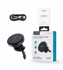 Auto lādētāja turētājs Choetech T205-F MagSafe 15W MagSafe 15W melns
