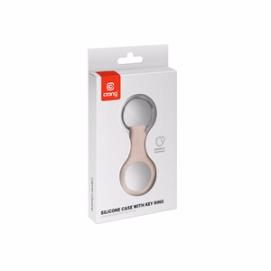 Crong Silicone vāciņš ierīcei Apple AirTag 1 / 2, ar atslēgu gredzenu, smilšu rozā