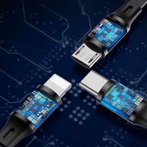 USB kabelis Baseus 3in1 melns 35cm / 120cm