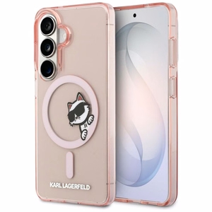 Karl Lagerfeld maciņš IML Peekaboo Choupette MagSafe priekš Samsung Galaxy S26 rozā