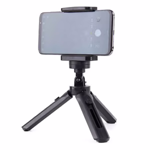 Mini statīva selfiju nūjas turētājs telefonam, kamerai un GoPro, 16-21 cm - melns