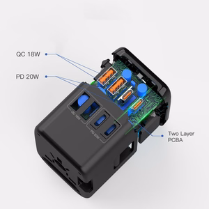 Tech-Protect TA200 EU / UK / US / AU adapteris - melns