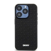 DKNY 3D Gumijas apvalks ar atkārtotu rakstu iPhone 15 Pro - melns
