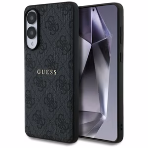 Guess 4G gredzena klasiskais logotips Magnētiskais viedtālruņa apvalks Samsung Galaxy S25 Edge - melns