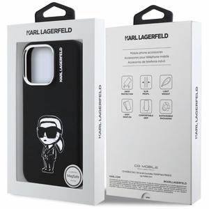 Karl Lagerfeld Silikona Karl Sketch MagSafe Maciņš for iPhone 16 Pro - melns