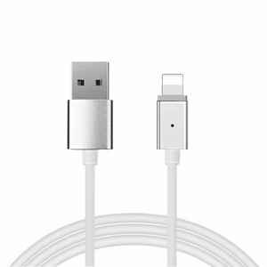 Kabelis Magnētiskais Tips 1 - USB uz Lightning - ar noņemamu spraudni Iphone 5/6/7/8/X 1 metrs SUDRABA (blistera iepakojums)