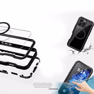 Ūdensizturīgs apvalks SHELLBOX GT, saderīgs ar MagSafe, paredzēts IPHONE 16 Pro Max, melns