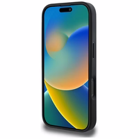 Karl Lagerfeld Grained Pattern & Logo MagSafe Maciņš for iPhone 16 Pro - melns