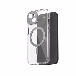 Moshi iGlaze MagSafe vāciņš ierīcei iPhone 15, caurspīdīgs ar “Meteorite Gray” krāsas detaļām