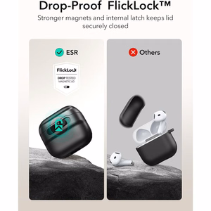 ESR Pulse Halolock MagSafe futrālis AirPods 4, melns
