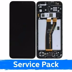 LCD ekrāns saderīgs ar Samsung M146 M14 5G melns ar rāmi (Service Pack)