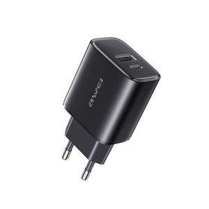 Lādētājs Awei PD85-EU 22.5W USB-A/USB-C melns