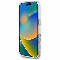 Guess IML Metal Colored Circle Classic Logo Magnētiskais viedtālruņa apvalks iPhone 16 Pro - rozā