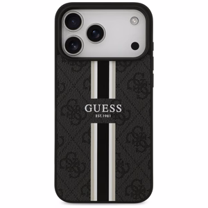 GUESS чехол для IPHONE 17 Pro Max совместимый с MagSafe GUHMP17XP4RPSK (4G Printed Stripes) чёрный