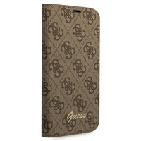 Guess GUBKP14SHG4SHW iPhone 14 6.1 "brūna / brūna grāmata 4G Vintage Gold Logo