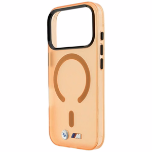 BMW M IML Frosted Metal Logo & Trims MagSafe maciņš modelim iPhone 17 Pro / 18 Pro – oranžs
