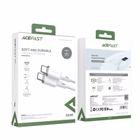 Acefast C2-03-CC USB-C - USB-C PD QC kabelis 60W 3A 480Mb/s 1.2m - balts
