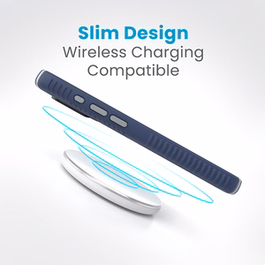 Speck Presidio2 Grip vāciņš ierīcei iPhone 15 Pro, “Coastal Blue / Dust Grey” krāsā