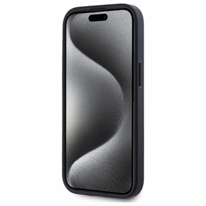DKNY Grained Metal Logo Magnētiskais iPhone 15 viedtālruņa apvalks - bēšs
