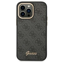 Guess GUHCP14XHG4SHK iPhone 14 Pro Max 6.7" melns / melns viedtālruņa apvalks 4G ar vintīgā aukso logotipa dizainu
