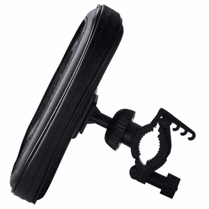 ART ādas velosipēda turētājs uz stūres mobilajam tālrunim / GPS / MP4, AX-16, melns