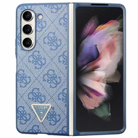 Guess 4G trīsstūris strass viedtālruņa apvalks Samsung Galaxy Z Fold 5 - zila