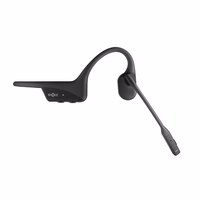 SHOKZ OpenComm2 UC 2025 Upgrade Wireless Bluetooth Bone Conduction Videoconferencing Headset with USB-C Charging Port and USB-C adapter | 16 Hr Talk Time, 29m Wireless Range, 1 Hr Charge Time | Includes Noise Cancelling Boom Mic and Dongle, melns