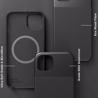 ATOM STUDIOS maciņš SPLIT WOOD FIBRE MAGSAFE IPHONE 13 melns