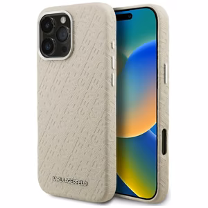 Karl Lagerfeld FW Stamped Karl MagSafe Maciņš iPhone 16 Pro Max - bēšs