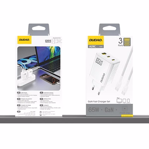 Dudao A29C 65W GaN сетевое зарядное устройство + кабель USB-C - белый