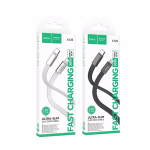 Plakans kabelis USB C uz Lightning Hoco PD 30W 1 m X125 melns