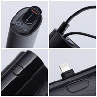 Portatīvais lādētājs Forcell F-Energy Power Plug F5K3 PD 20W 5000 mAh ar iebūvētu savienotāju Lightning melna