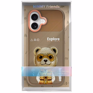 Nimmy Cool&Cute 2.0 Lācīšu tematis apvalks viedtālrunim iPhone 17 - smilšains